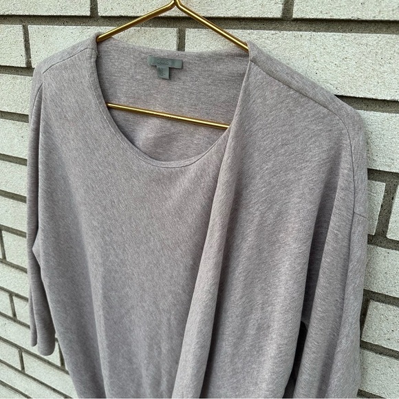 COS Oatmeal Asymmetrical Drape Front Jersey Sweater Top - Picture 3 of 12